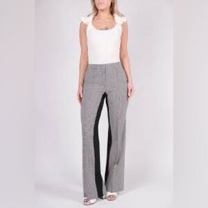 Dorothee Schumacher Virgin Wool Trousers Black White Check Size 32